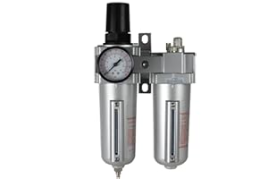 COMPRESSOR-SOURCE 3/4" Compressed Air In Line Filter, Regulator, Oiler Lubricator, Combo