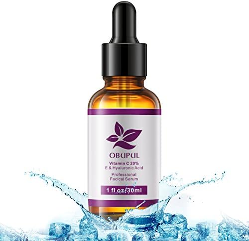 Obupul Skin Care Vitamin C Serum for Face, Organic Anti-Aging Anti Wrinkle Topical Facial Serum with Hyaluronic Acid & Vitamin E,1 fl. oz