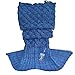 DDMY Knitted Mermaid Tail Blanket For Kids Adult Handmade Crochet Mermaid Sleeping Cotton and Woolen Blanket Warm Soft Living Room Quilt Best Birthday Christmas gift 71''x33'' …