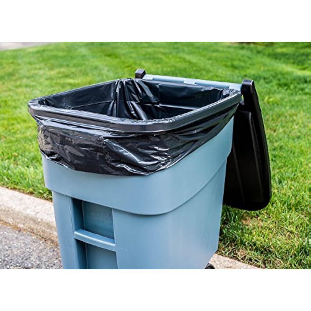 65 Gallon Trash Bags &x2502 1.5 Mil Black Heavy Duty Garbage Can Liners