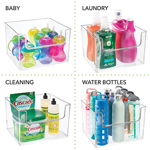 mDesign Plastic Open Front Home Office Storage Bin Container, Desk Organizer Tote for Storing