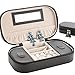 JL LELADY JEWELRY Small Jewelry Box Travel Jewelry Case Portable PU Leather Jewelry Boxes with Mirror for Women Girls (Black)