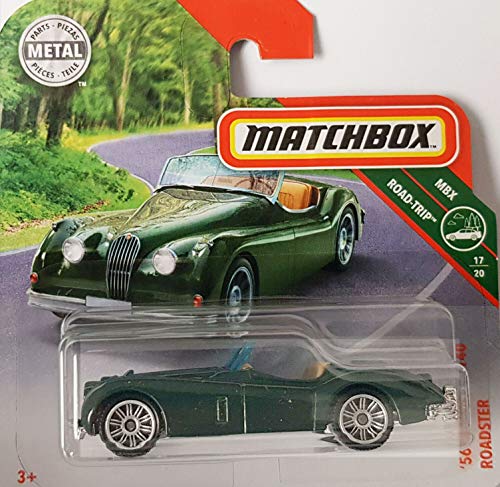 Matchbox* '56 Jaguar XK 140 Roadster - Cabrio-Oldtimer - 1:64 - Farbe: dunkel-Olive-grün