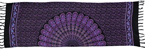 Primitive Mandala Scarf, Shawl, Half Sarong (Purple Multi)