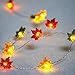 Impress Life Christmas Decoration Light, Fall Maple Leaves Garland 10ft 40 LEDs New Year Gift, Xmas Decor String Lights Battery Operated with Control for Thanksgiving Wedding Birthday Party Supplies
