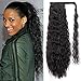 Stamped Glorious 22 Inch Wavy Ponytail Extension for Black Women Synthetic Wrap Around Ponytail Black Color Magic Paste Yaki Ponytail Corn Wave Ponytail Extensions(2#) 32 Review 110 star