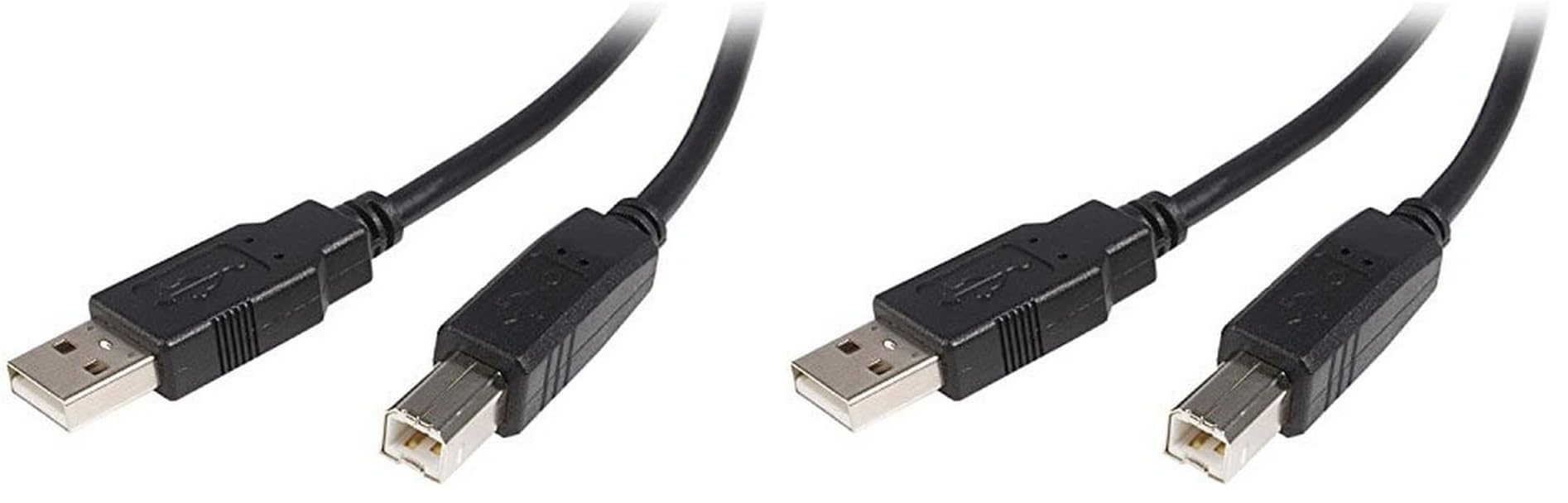 StarTech.com 1m USB 2.0 A to B Cable - M/M - 1 Meter USB Printer Cable Cord (USB2HAB1M) (Pack of 2)