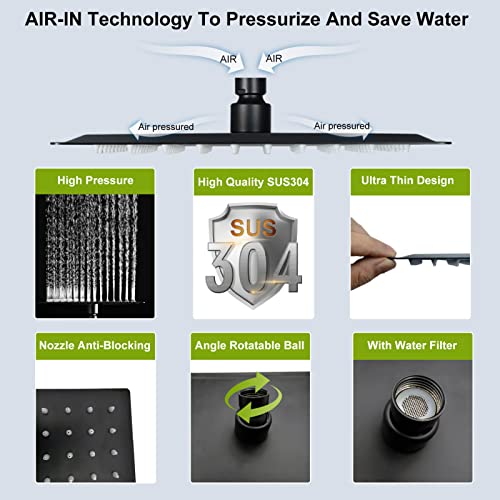 All Metal Rain Shower Head With Handheld Spray, 78\