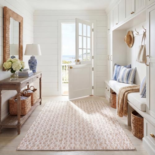 SAFAVIEH Area Rug 5x8 - Natural Fiber Collection - Natural & Pink, Handmade Jut…