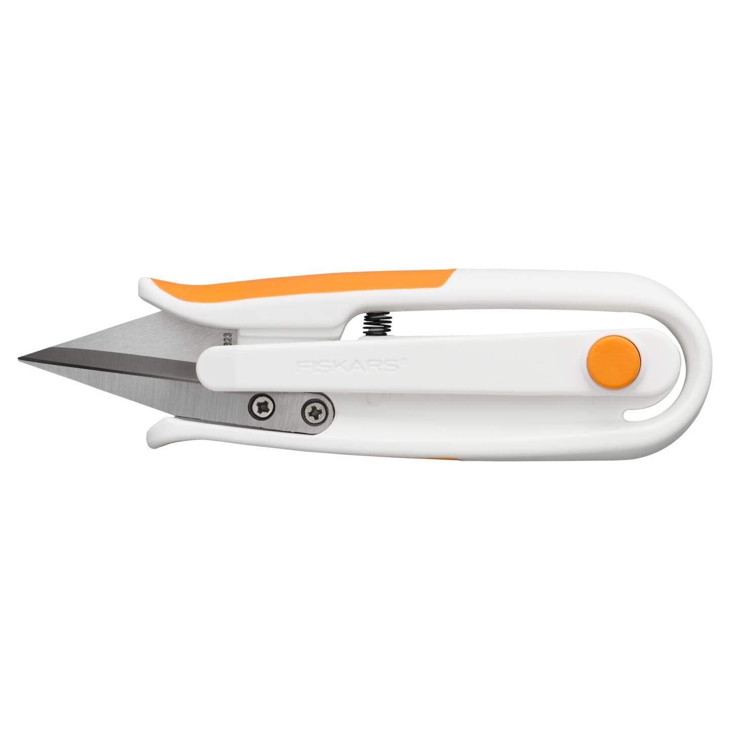 Fiskars Softgrip thread-cutting scissors, thread-cutting scissors for right- and left-handers, length: 12.7 cm, stainless steel blades/plastic handles, white, 1070023