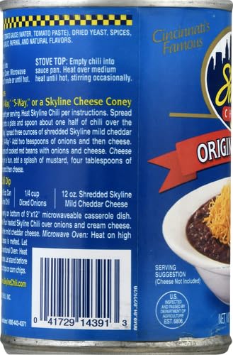 SKYLINE CHILI ORIGINAL CHILI, 15 OZ