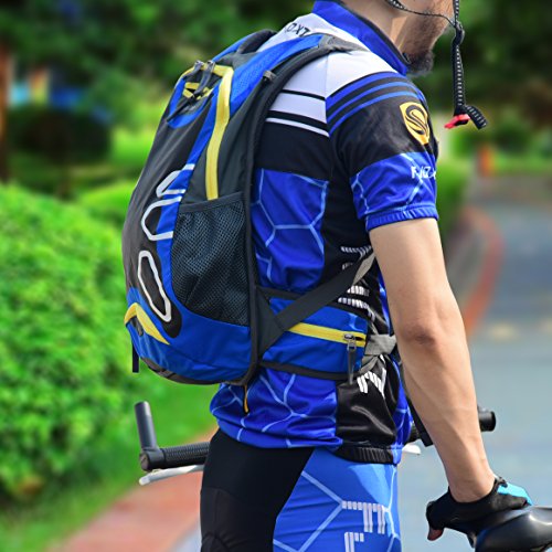 Juboury Hydration Backpack with Free 2L Water Bladder Reservoirs, 15L Hydration Rucksack Bag, All Weather Cover for Running, Hiking, Biking, and Any Other Outdoor Activity (Blue) - Thumbnail 6