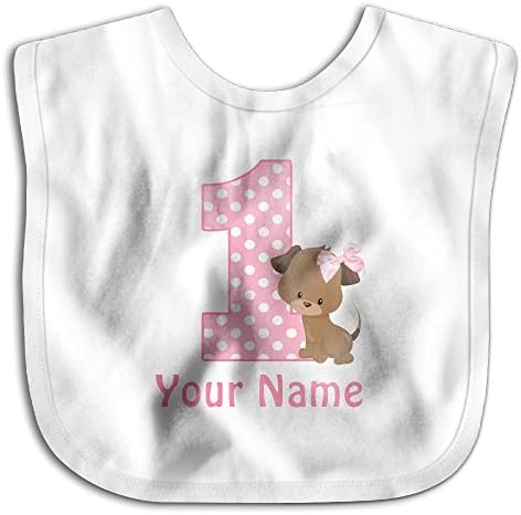 Jfhskif Baby 1st Birthday Girl Puppy Personalized Me Baby Boy Newborn Bib