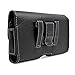 LG Escape 2, G2 mini D620, G3 s D725, L90 D405, Lancet Premium Leather Pouch Carrying Case with Belt Clip , Belt Loops Holster (Plus Size For LG Escape 2, G2 mini D620, G3 s D725, L90 D405, Lancet Perfect Fits with Silicone Case or Snap on Case,Bumber Case, Thin Protective Case On It)-Black