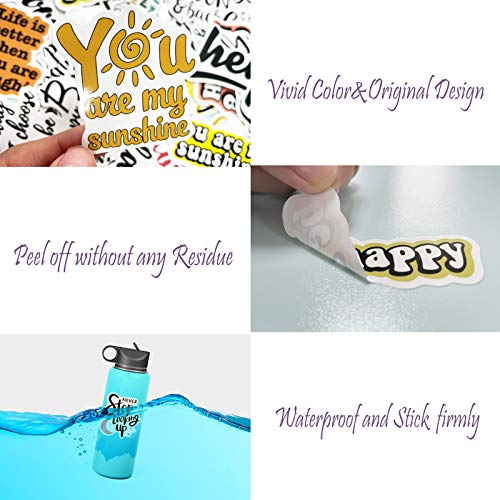 112pcs Inspirational Stickers for Water Bottles, [Hello World] 50pcs Motivational Stickers+72pcs Reward Stickers for Scrapbook, Planner, Students, Quote Positive Word Stickers for Teen