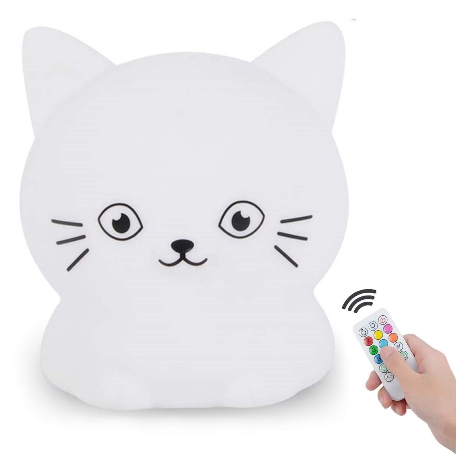 Glinrui Cat Night Light Children's Room Lights Bedroom Sleep Bedside lamp - 9 Colors LED Lamp for Boys/Girls/Adults/Bedroom/Bathroom/Outdoor/Camping - Medium — image 1