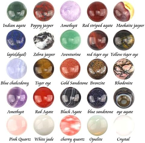 Gemstone Mix Kinds of Jasper Agate Round Shape Ring face Cabochon CAB Flatback, DIY Jewelry (16mm)