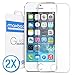 Maxboost Tempered Glass Screen Protector for iPhone 5s 5 5c, Pack of 2-0.2mm Ballistic Glass, 99% Touch-Screen Accurate