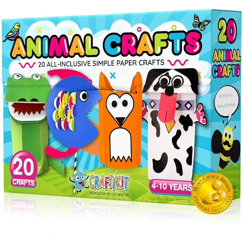 Craftikit® 20 Award-Winning Animal Toddler Arts and Crafts for Kids Ages 3-10