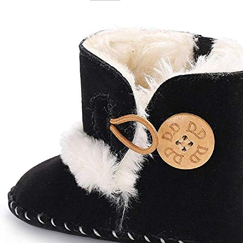 Meeshine Winter Warm Baby Boots Premium Soft Sole Prewalker Newborn Infant Boy Girl Crib Shoes Snow Boots(Small / 0-6 Months,Black 01)
