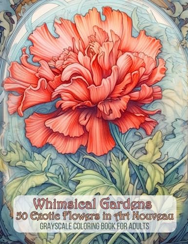 Victorian Flower Language in Art Nouveau: Floriography Grayscale