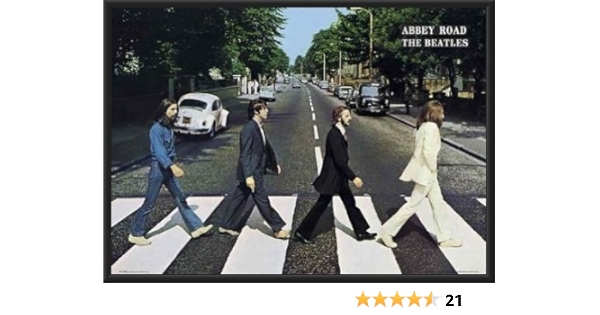 Amazon Com Framed The Beatles Abbey Road 36x24 Wood Framed Poster Music Album Art Print Posters Prints