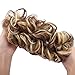 REECHO Thick 2PCS Updo Messy Hair Bun Curly Wavy Ponytail Extensions Hairpieces Hair Scrunchies for Women Girls Color Light Golden Brown with Blonde Highlights