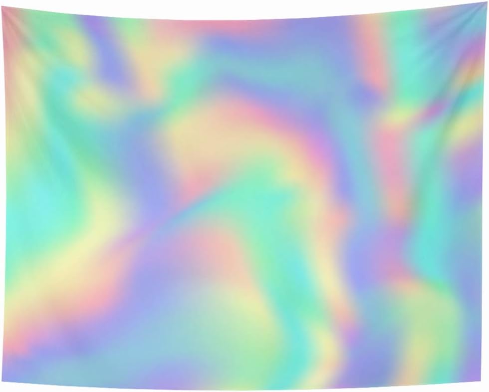 N A Wall Hanging Tapestries Design Green Holographic Paper 90s Metal Neon Colors Geometric Texture Abstract Realistic Textures Tapestry Wall Blanket Home Decor Living Room Bedroom Dorm Amazon Co Uk Kitchen Home