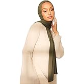 Hijab Scarf for Women Soft Muslim Hijabs Head Wrap Scarves Fashion Long Hair Shawls Stretchy Muslin Headscarf