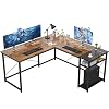 Ecoprsio L-Shaped Desk Large L Shaped Gaming Desk with Storage Shelves Industrial Corner Desk Writing Study Table for…