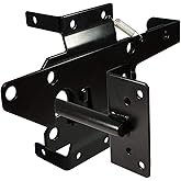 SANKINS Self-Locking Gate Latch Heavy-Duty for Wood Gate, Steel Black, 1pcs | Post Mount Automatic, gate locks for outdoor fence| Pool | Garden, Gravity Door Latch with Fasteners Hardware, Padlockable
