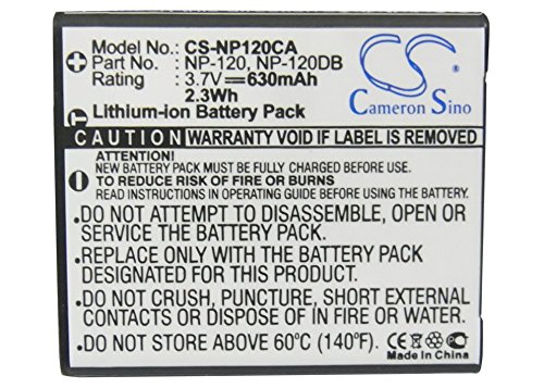 630mAh Battery For CASIO Exilim EX-S200, Exilim EX-ZS10, Exilim EX-S200BE