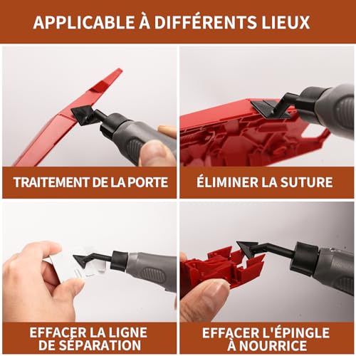 Bucasso Cordless Sander Pen, Variable Speed & USB Charging with LED Light, Multi-purpose Power Tool for Sanding, Polishing, Finishing and DIY (GRIS)