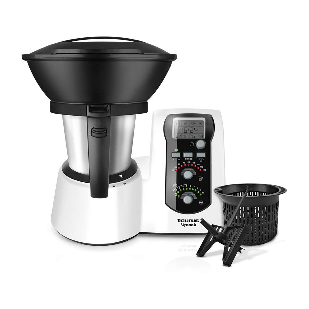 Taurus - Robot De Cocina Mycook Calentamiento Inducción Máx. 120ºc. Pulveriza, Ralla, Pica, Tritura, Amasa Cocina Al Vapor entre otros. Balanza Integrada, Incluye Recetario De 150 Platos.https://amzn.to/2OJsbT2