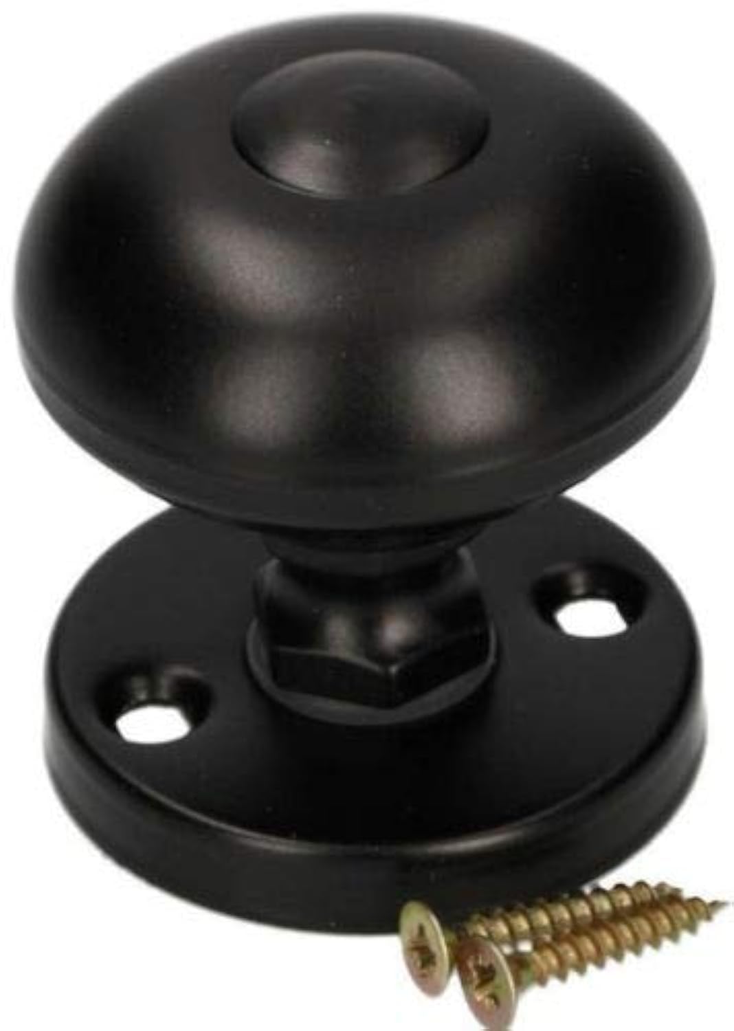 KOTARBAU® Door Knob Diameter 55 mm Metal Door Knob Rotating Ball Knob Round Door Handle Door Printer Door Handle Rosette Fixed Powder Coated (Black)