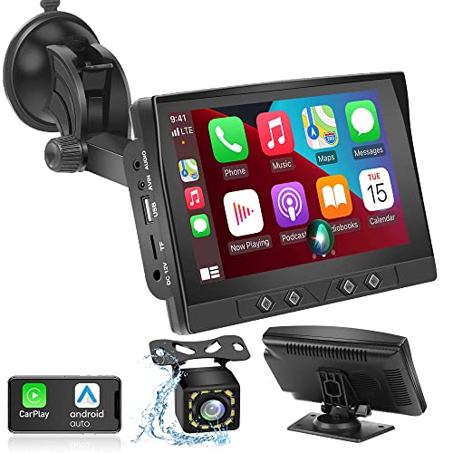 ASTSH Wireless Apple Carplay Android Auto Portable Car Stereo, 7Inch