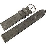 Fluco 20mm Dark Grey Suede Leather Watch Strap