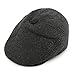Mens Winter Hat with Ear Flap Fitted Hat Hunting Wool Newsboy Cap Black Ivy Flat Cap with Earflap XL SIGGI