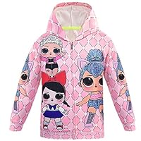 QYS Baby Girls Contrast Color Jackets for Kids Spring Autmn Outwear Hoodies Suit,Coat,140cm