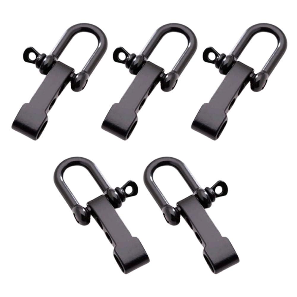 10PCS Paracord Clasp Bracelet Clasp D-Shape Paracord Shackles for Outdoor Survival Bracelets -Black