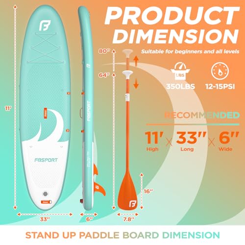 Premium Inflatable Stand Up Paddle Board Inflatable(6 inches Thick) with Durable SUP Accessories & Carry Bag | Wide Stance, Surf Control, Non-Slip Deck, Leash, Paddle and Pump for Youth & Adult