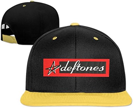 Adjustable deftones Red Logo Street Hip-Hop Cap Yellow