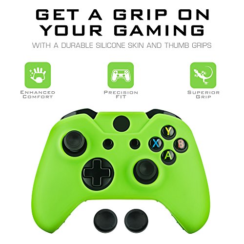 Surge Xbox One & One S Controller Skin & Thumb Stick Grips, Green Xbox One Pricepulse