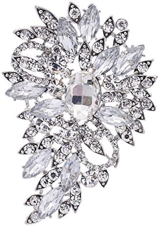 Clear Rhinestone Brooch Women Jewelry Broaches Pins Flower Wedding Bouquet Birthday Gifts 4080