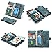 Leather Wallet Phone Case Card Holder Detachable Magnetic Slim Case with Zipper Storage , Blue , For 4.7 inches (iPhone 6/6S)
