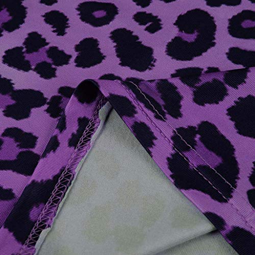 FarJing Women Leopard Print Vest Sexy Slim Sleeveless T-Shirts Tank Tops（L,Purple - Thumbnail 4