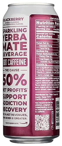 CLEAN CAUSE, YERBA MATE BLACKBERRY ORGANIC, 16 FL OZ
