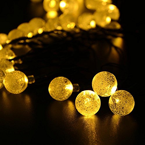 image for NERLMIAY Solar Energy Powered 20ft 30 LED Crystal Ball Bubble String F