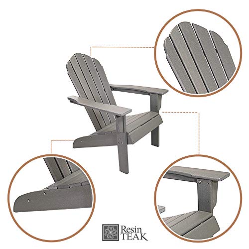 RESINTEAK Adirondack Chair, Resin HDPE Recyclable Plastic, All Weather