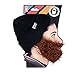 Beard Head Bushy Biker Beard Beanie - Funny Knit Hat and Fake Beard Costume Black